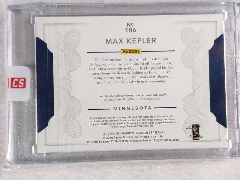 Max Kepler player worn jersey patch baseball card (Minnesota