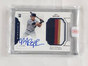 Max Kepler Rookie Autograph 4 Color Patch Panini National Treasures No. 186, Numbered 1449