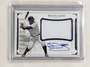Miguel Sano Autograph Patch Panini National Treasures No. CS-MS, Numbered 8199