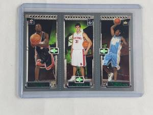 Topps Triple Rookie Card Dwayne Wade No. 115, Darko Milicic No. 112, Carmelo Anthony No. 113