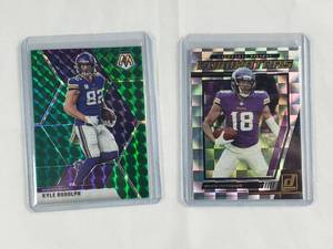 Lot of 2 Justin Jefferson Panini Donruss Dominators No. D19, Kyle Rudolph Panini Mosaic No. 131