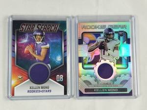 Lot of 2 Kellen Mond Rookie Patch Cards Panini Rookies & Stars Star Search No. SS-KM, Panini Prizm Rookie Gear No. RG-21
