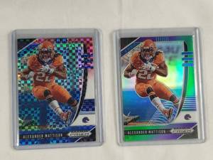 Lot of 2 Alexander Mattison Rookie Panini Prizm Draft Picks No. 4, Numbered 3099 and 157199