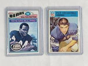 Lot of 2 Walter Payton 1976 NFL All-Pro Topps No. 360, Pat Studstill 1966 Topps No. 75