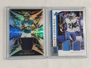 Lot of 2 Ameer Abdullah Panini Donruss Elite Patch No. EC-9, DeDe Westbrook Panini Select Patch NO. 22 Numbered 6999