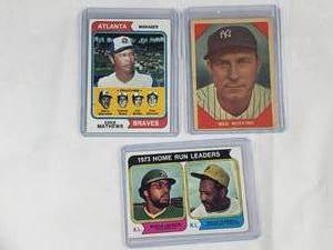 Lot of 3 Braves Field Leaders 1974 Topps No. 634, Red Ruffing 1960 Fleer No. 63, 1973 Home Run Leaders Reggie Jackson & Willie Stargell Topps No. 202