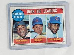1968 RBI Leaders Willie McCovey, Ron Santo, Billy Williams Topps No. 4