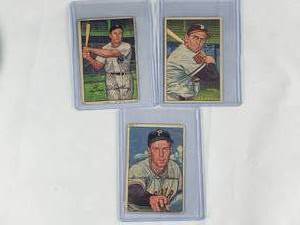 Lot of 3 1952 Bowman Gene Woodling No. 177, Murray Dickson No. 59, Earl Torgeson No. 72