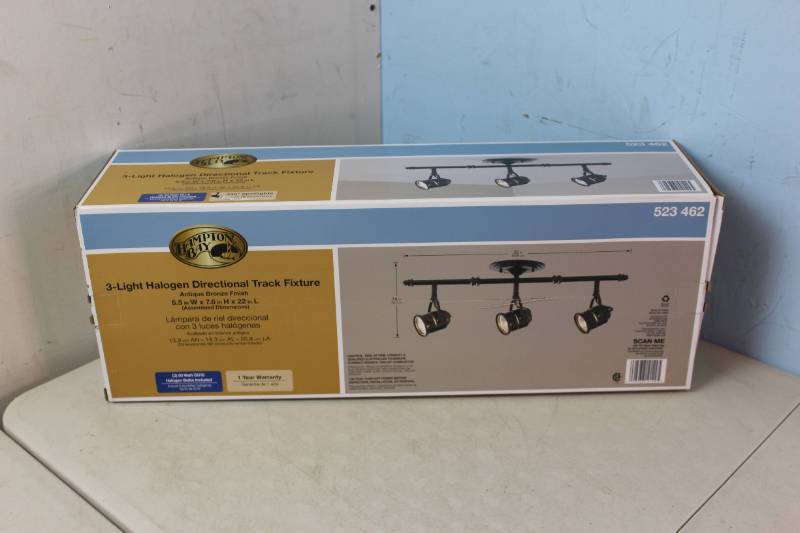 lot 2 image: NEW - Hampton Bay 3-Light Antique Bronze Ceiling Bar Track Lighting Kit 008938101295 MSRP $79.97