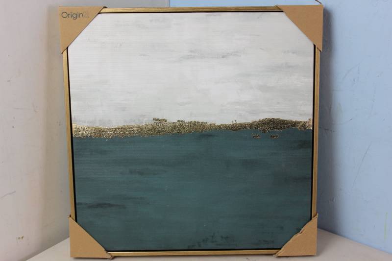 lot 22 image: NEW - Origin 21 Framed Canvas Framed 16.5-in H x 16.5-in W Abstract Print on Canvas 843440143520 MSRP $19.98