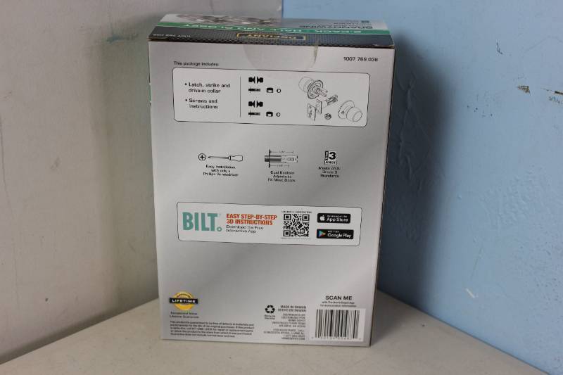 lot 41 image: NEW - Defiant Brandywine Stainless Steel HallCloset Door Knob (2-Pack) 050134004870 MSRP $18.00