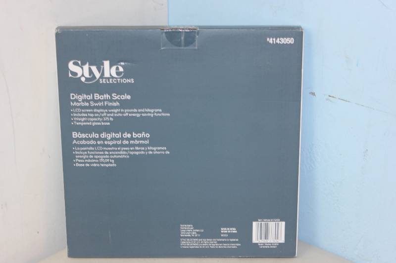 lot 56 image: NEW - Style Selections Style Selections Bath Scale Marble Swirl MSRP $19.98 047968378048
