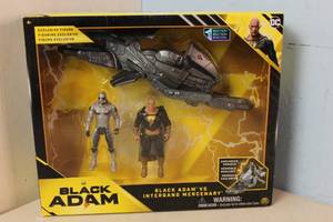 lot 70 image: NEW - DC Comics BLACK ADAM VS INTERGANG MERCENARY, Playset with exclusive vehicle