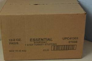 lot 142 image: Case of 12 x 6oz Essential Everyday 1 Step Turkey Stuffing Best By 12182022