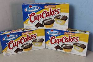 lot 176 image: 3 Boxes of Hostess Golden CupCakes Best By 5122023