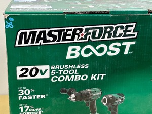 lot 38 image: MasterForce Boost 20Volt Brushless 5-Tool Combo Kit