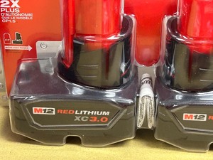 lot 64-A image: Milwaukee 48-11-2412 M12 Red Lithium XC3.0 Battery Pack Set