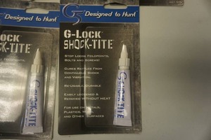 lot 126 image: 5 Tubes G5 G-Lock Shock Tite Filed Point Bolts, Screws, Locking Glue