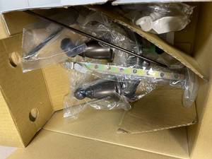 lot 1 image: Moen Banbury 4 in. Centerset Double Handle Bathroom Faucet in Mediterranean Bronze missing pcs see picture