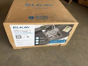 lot 26 image: Elkay Parkway 20-Gauge Stainless Steel 15 in. Single Bowl Drop-In Kitchen Sink with Faucet Customer Returns See Pictures
