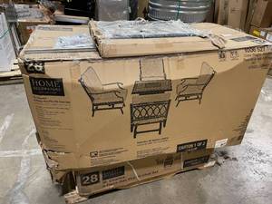 lot 36 image: Home Decorators Collection St. Charles 5-Piece Metal Motion Outdoor Fire Conversation Patio Set Customer Returns See Pictures