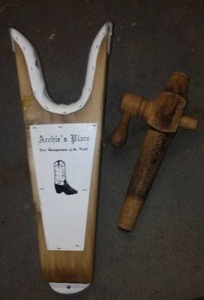 lot 304 image: Boot Remover And Wooden Barrel Tap.
