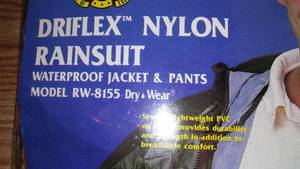 lot 326 image: New Sterns Duraflex Rain Suit.