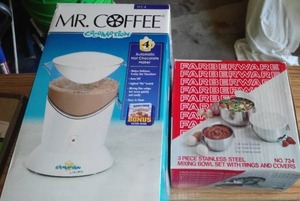 lot 339 image: New Mr. Coffee Coco Maker And Farberware Mixing Bowl.
