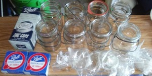 lot 340 image: Bale Handle Atlas Jars (8) Ball Covers Seals  New.