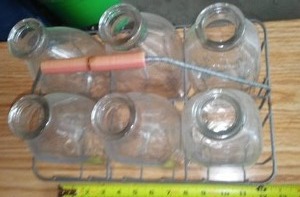 lot 401 image: Vintage  Glass Milk Bottles (6)