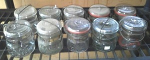lot 479 image: Clear Glass Vintage Canning Jars Small (10).