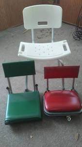 lot 499 image: Shower Chair And Vintage Boat Seats (2)