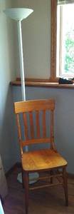 lot 508 image: Vintage Wood Chair And Floor Lamp.