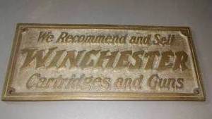 lot 606 image: Winchester Brass Plaque