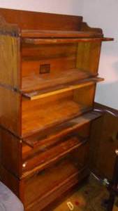 lot 696 image: Antique  Globe Wernicke Oak Barrister Bookcase. 4 Stack,