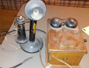 lot 970 image: Vintage Western Electric Stick Telephone.