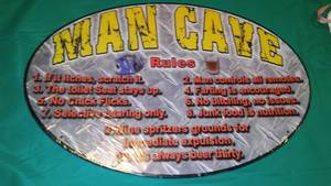 lot 994 image: Man Cave Rules Metal Sign.