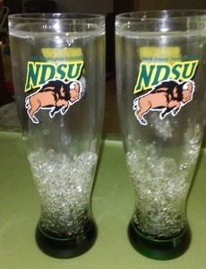 lot 55 image: NDSU Bison Tall Glasses. crackle look.