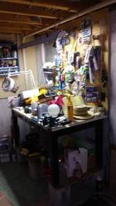 lot 44 image: Metal Workbench, Wall shelf And Entire Contents.