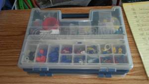 lot 101 image: Plastic Storage Case Plus Wiring Supplies.