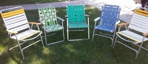 lot 114 image: Lawn Chairs. (5) All Good.
