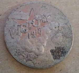 lot 143 image: 1918 Victory Coin WWI