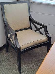 lot 509 image: UpholsteredWood Arm Chair