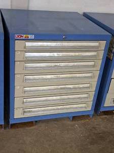 lot 444 image: Lyon Metal Parts Organizer Cabinet 7-drawer