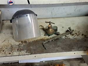 lot 465 image: Lot of (3) Shop Tools - Torch Wand, Torch Regulator, Face Shield