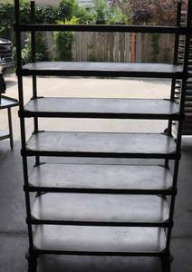 lot 16 image: Stainless Steel Shelving on wheels