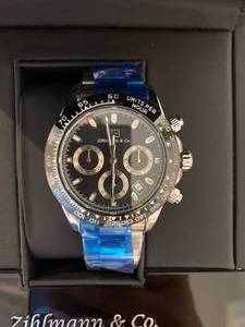 New Zihlmann & Co. Black Dial 3 ATM Watch $699 Retail
