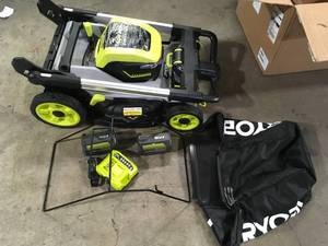 RYOBI 40-Volt HP Brushless 21 in. Whisper Series Cordless Walk-Behind Dual Blade Push Mower Customer Returns See Pictures