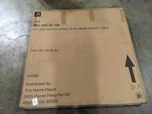 Mix and Match Steel Mesh 42 inch Dining Table Customer Returns See Pictures
