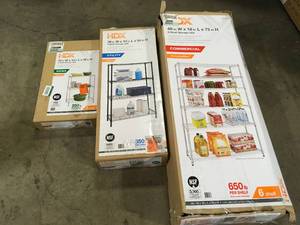 Lot of Assorted Shelving Various Sizes and Conditions Customer Returns See Pictures